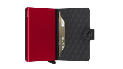 SECRID Optical Black & Red Mini Wallet