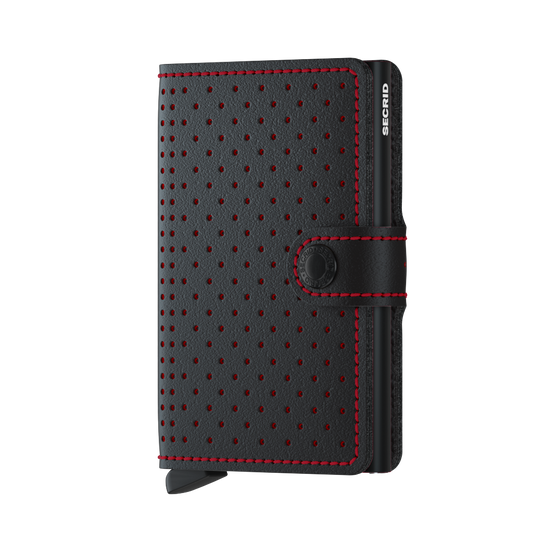 SECRID Perforated Black & Red Mini Wallet