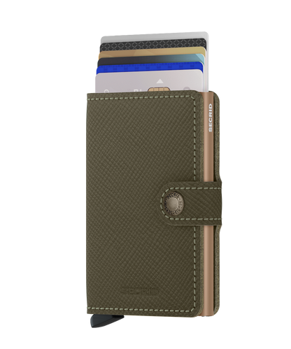 SECRID Saffiano Olive Mini Wallet