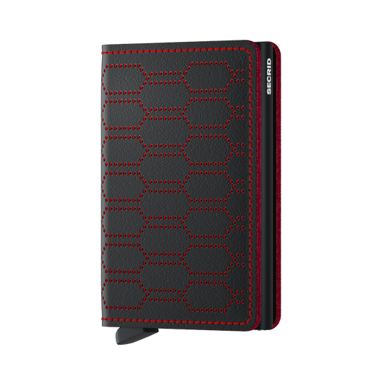 SECRID Fuel Black & Red Stitched Mini Wallet