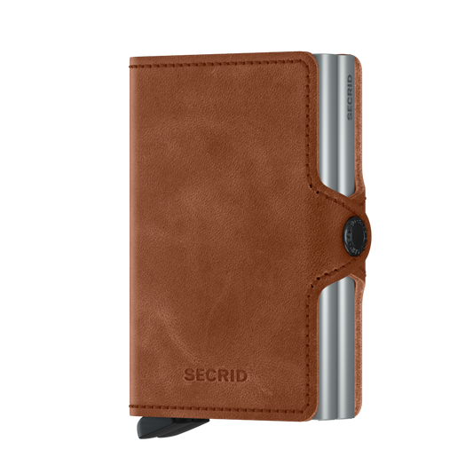 SECRID Vintage Cognac Silver Twin Wallet