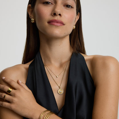 D.LOUISE Yellow Gold Plate Evil Eye Talisman Necklace
