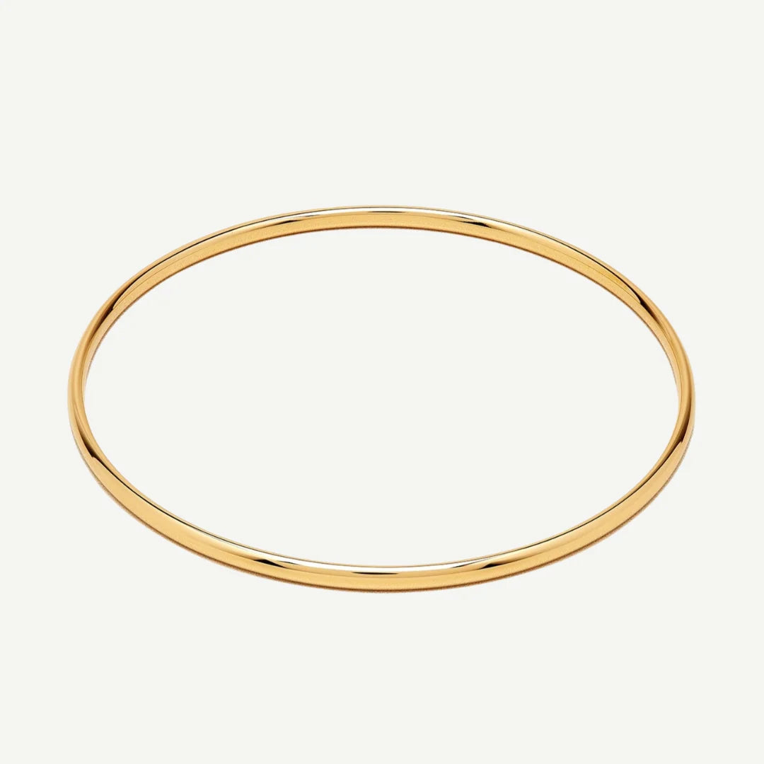 D.LOUISE Yellow Gold Plate Small/Medium Classic Gold Bangle
