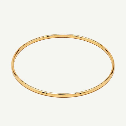 D.LOUISE Yellow Gold Plate Small/Medium Classic Gold Bangle