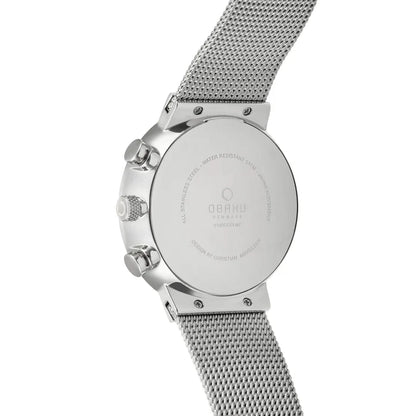 Obaku 42mm STORM - CYAN Blue & Steel Toned Chronograph Watch