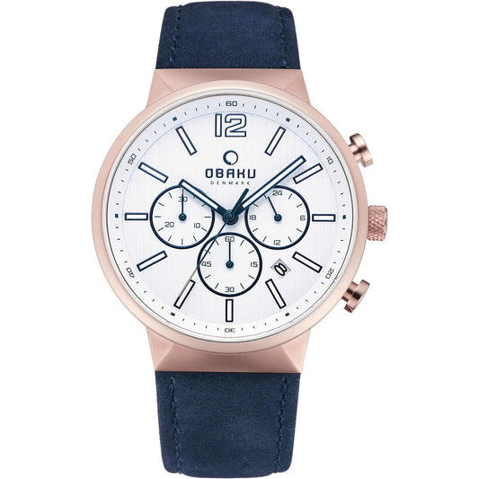 Obaku 42mm STORM - Limited Edition Chronograph Leather Watch