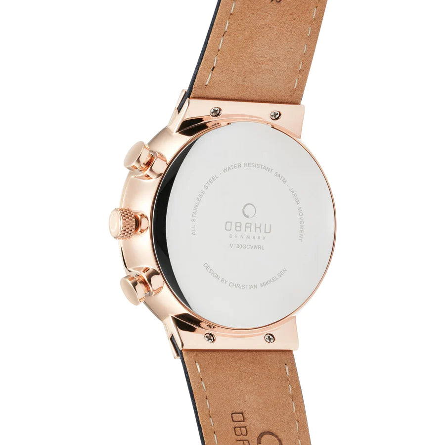 Obaku 42mm STORM - Limited Edition Chronograph Leather Watch