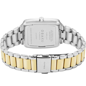 Obaku 33mm FJORD LILLE - STERLING Two Tone Crystal Dial Link Watch