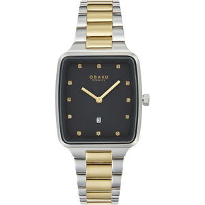 Obaku 33mm FJORD LILLE - STERLING Two Tone Crystal Dial Link Watch