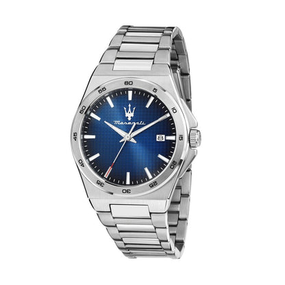 Maserati 40mm Velocitá Slim Blue Dial Date Window Stainless Steel Bracelet Watch