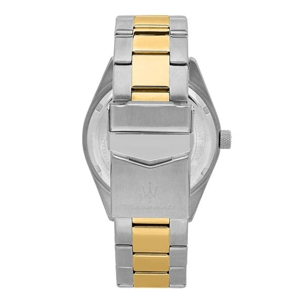 Maserati 43mm Competizione Two-Tone Stainless Steel Black Dial Date Window Bracelet Watch