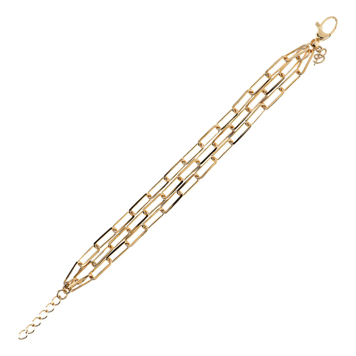 Bronzallure 18ct Yellow Gold Plated 3 Row Bracelet