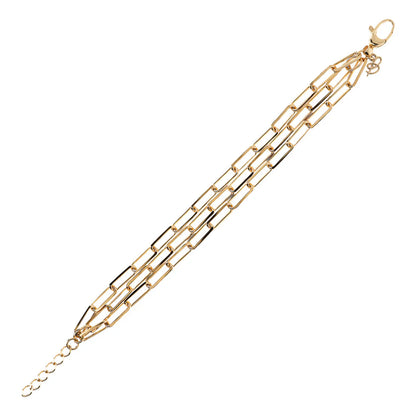 Bronzallure 18ct Yellow Gold Plated 3 Row Bracelet