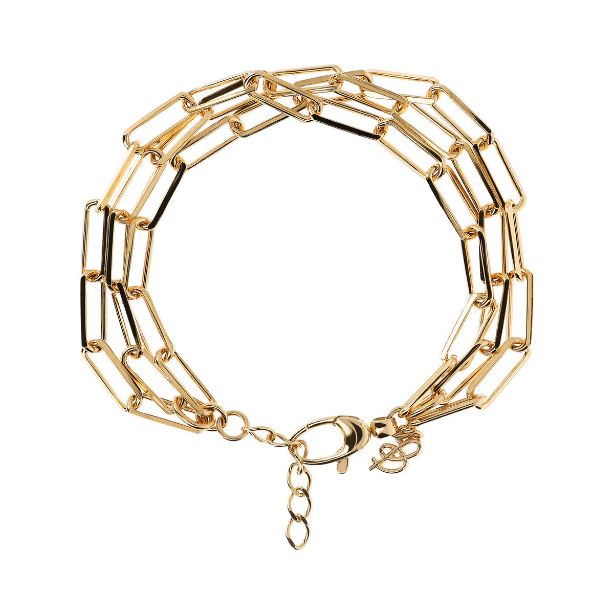 Bronzallure 18ct Yellow Gold Plated 3 Row Bracelet