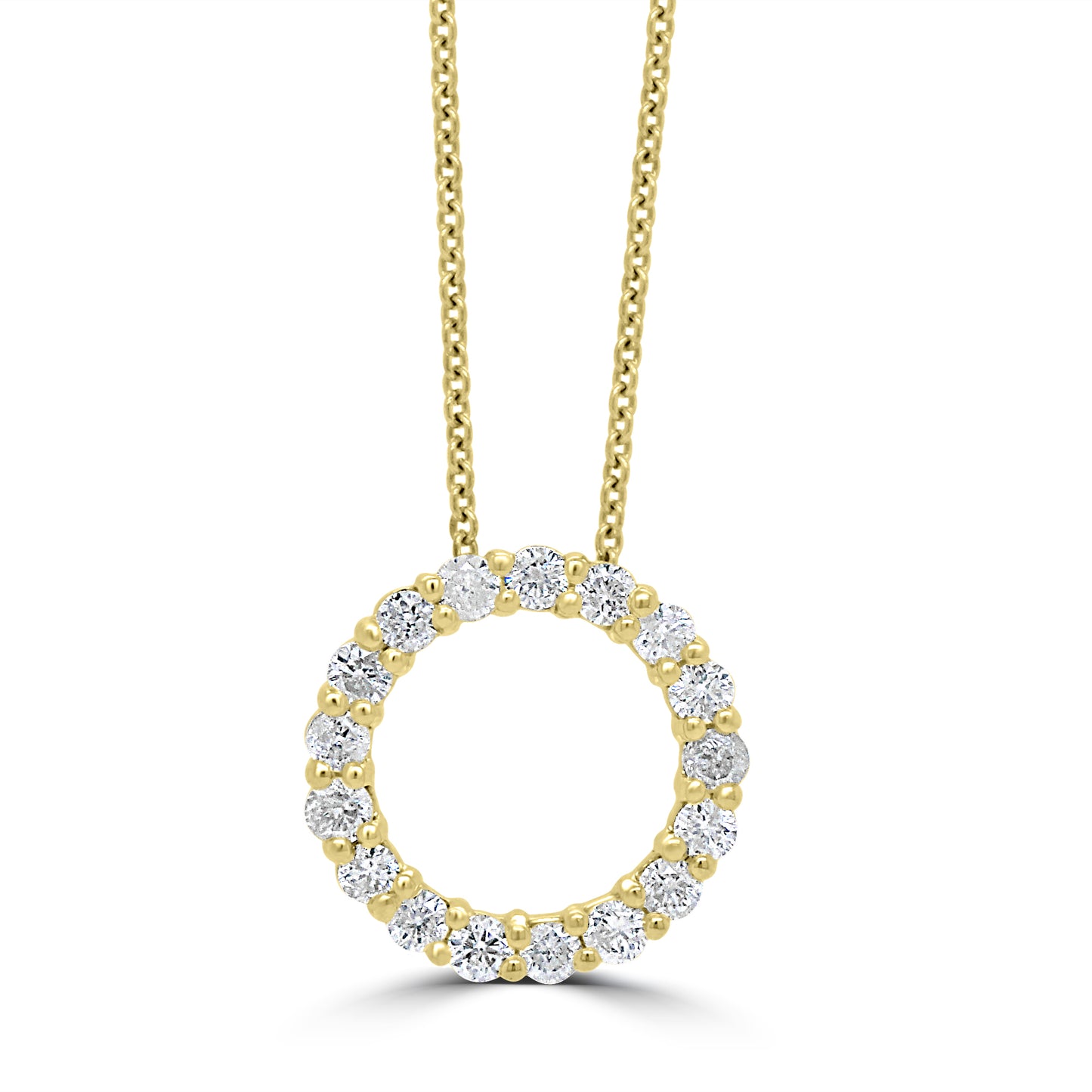 9ct Yellow Gold Circle of Life Diamond Pendant Necklace, 0.76ct