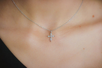 Georgini Sterling Silver CZ Cross Necklace