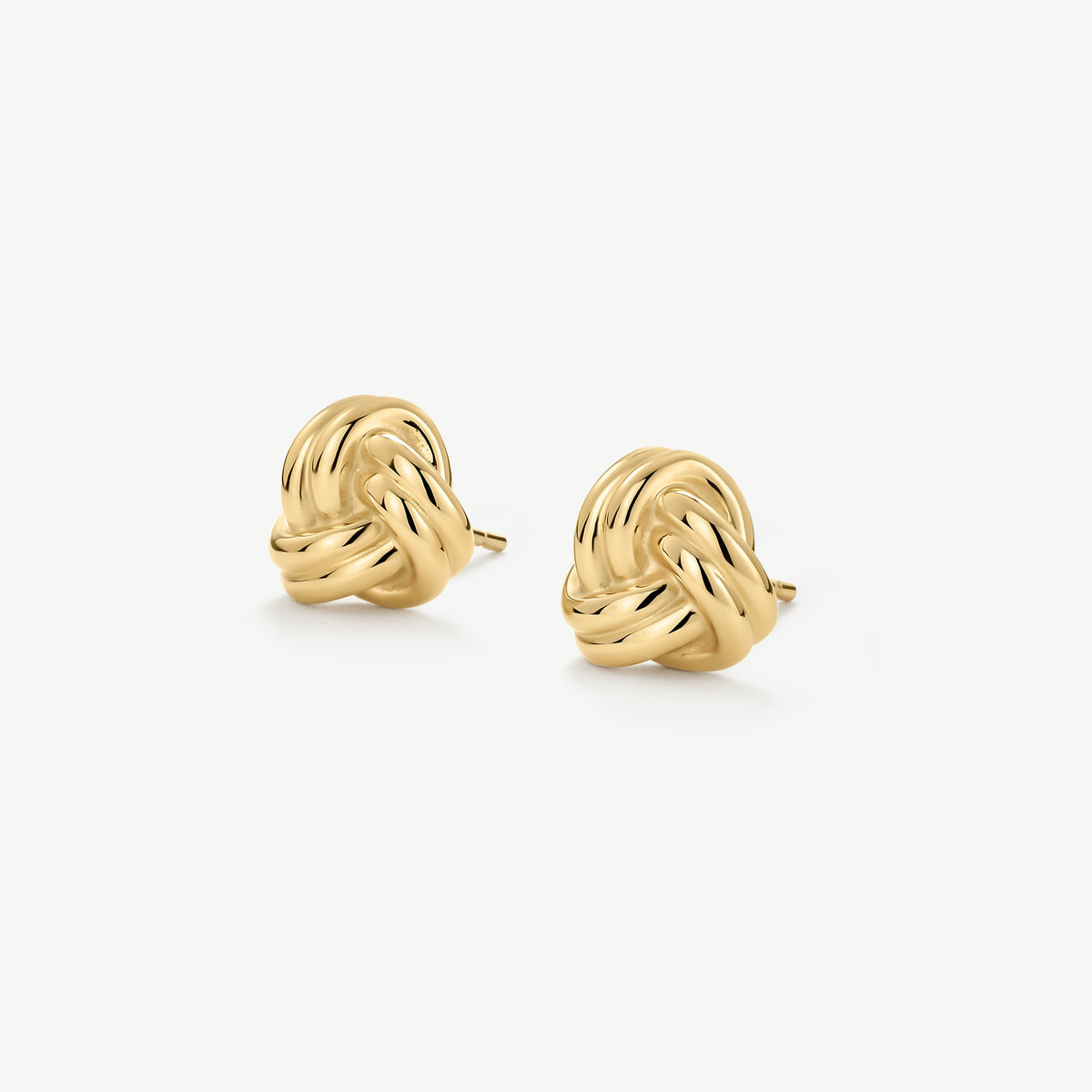 D.LOUISE Yellow Gold Plate 10mm Knots Stud Earrings