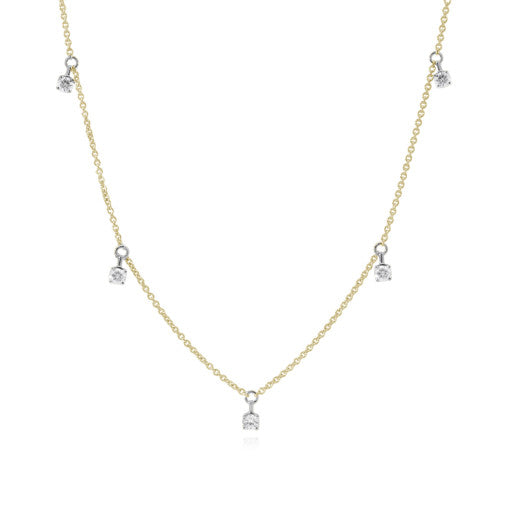 9ct Yellow Gold Five Diamond Dotted Necklace Necklace
