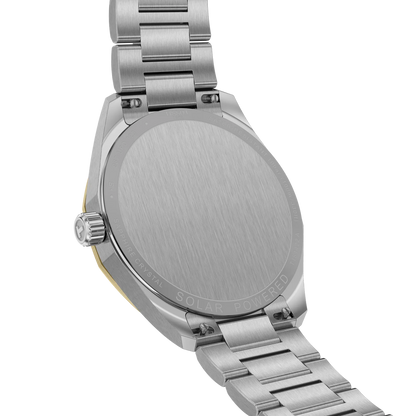 Tissot 39mm PRC 100 Solar, Yellow Gold PVD & Silver with Date Dial, Bracelet Watch