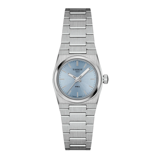 Tissot 25mm Silver PRX, Ice Blue Dial, Ladies Bracelet Watch