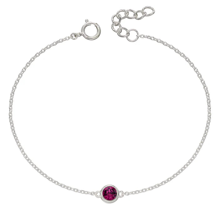 Sterling Silver Crystal Birthstone Bracelet's