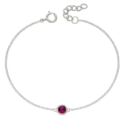 Sterling Silver Crystal Birthstone Bracelet's