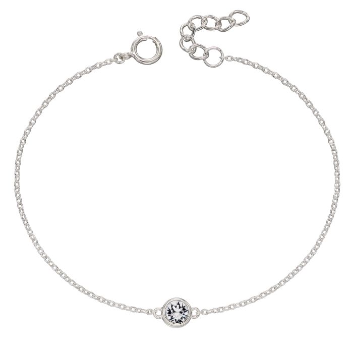April Sterling Silver Crystal Birthstone Bracelet