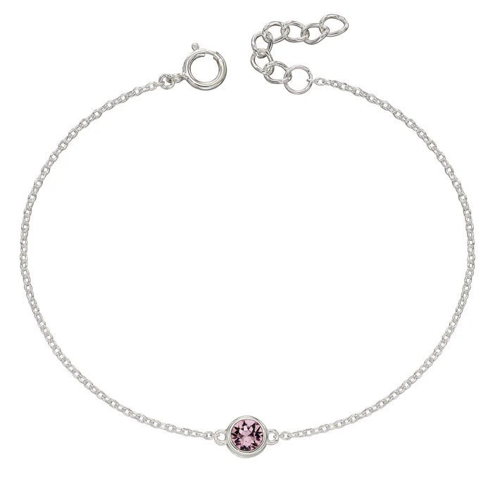 Sterling Silver Crystal Birthstone Bracelet's