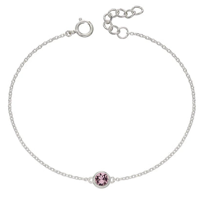 Sterling Silver Crystal Birthstone Bracelet's