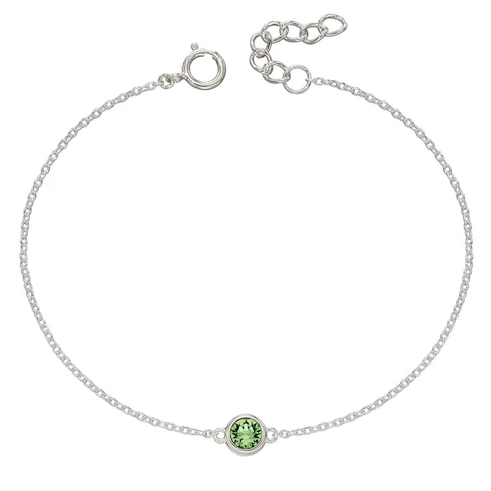 Sterling Silver Crystal Birthstone Bracelet's