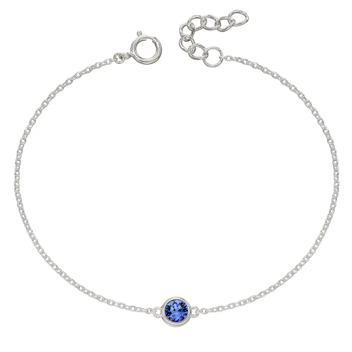 Sterling Silver Crystal Birthstone Bracelet's
