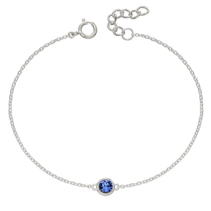 Sterling Silver Crystal Birthstone Bracelet's