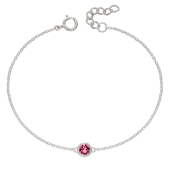 Sterling Silver Crystal Birthstone Bracelet's