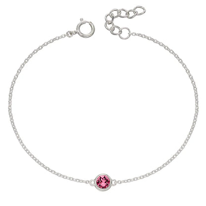 Sterling Silver Crystal Birthstone Bracelet's