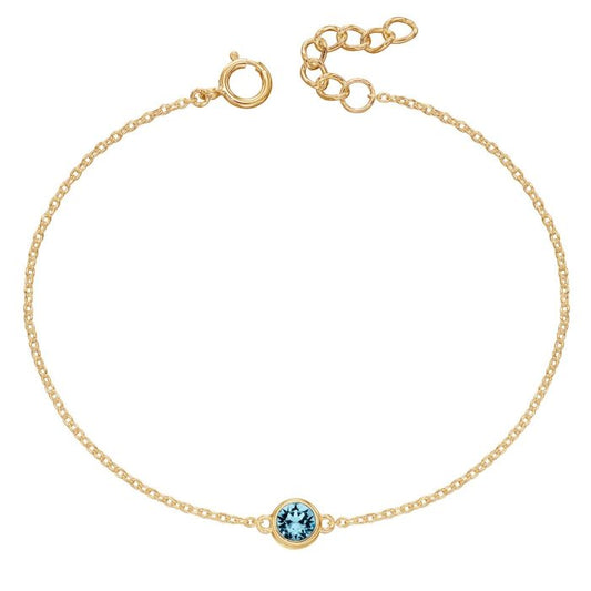 March Yellow Gold Plate Crystal Birthstone Bracelet