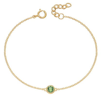 August Yellow Gold Plate Crystal Birthstone Bracelet