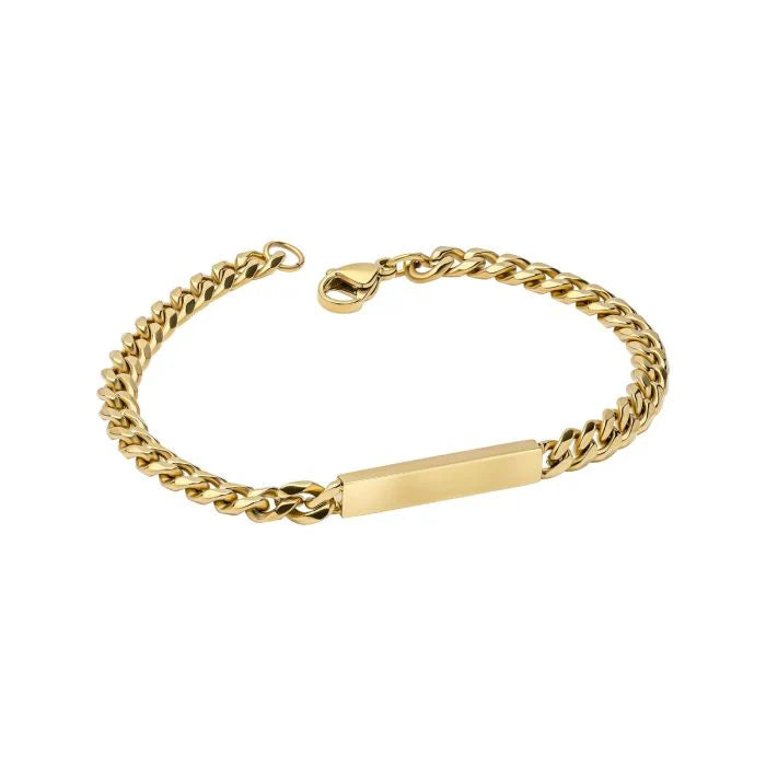 Yellow Gold Plate Horizontal Bar Bracelet