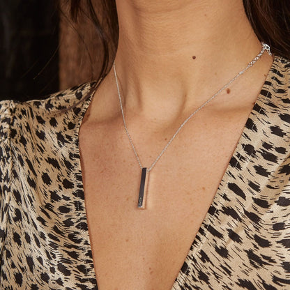 Sterling Silver Vertical Bar Personalising Necklace