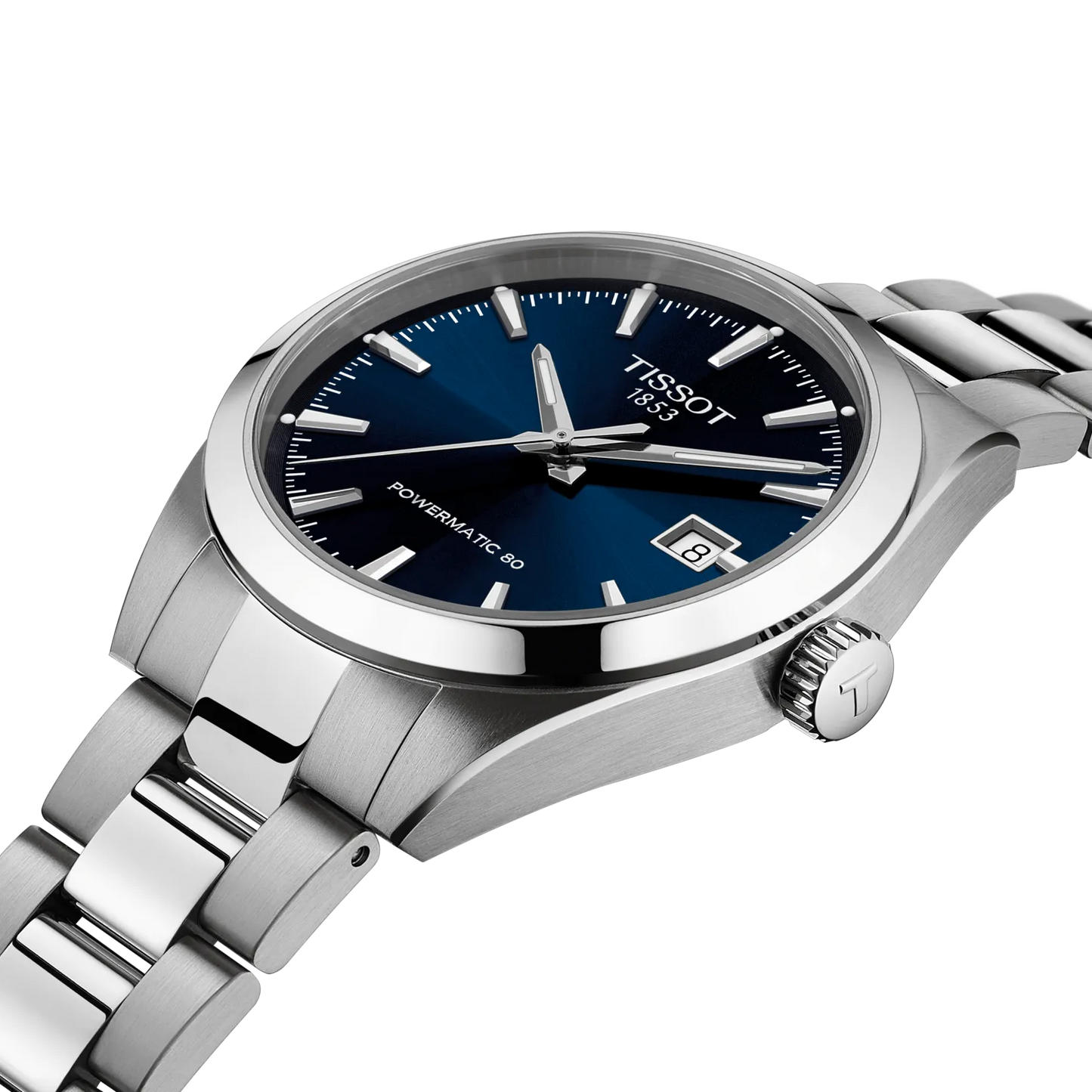 Tissot 38mm Silver Tone Gentleman, Blue & Date Dial, Gents Bracelet Watch