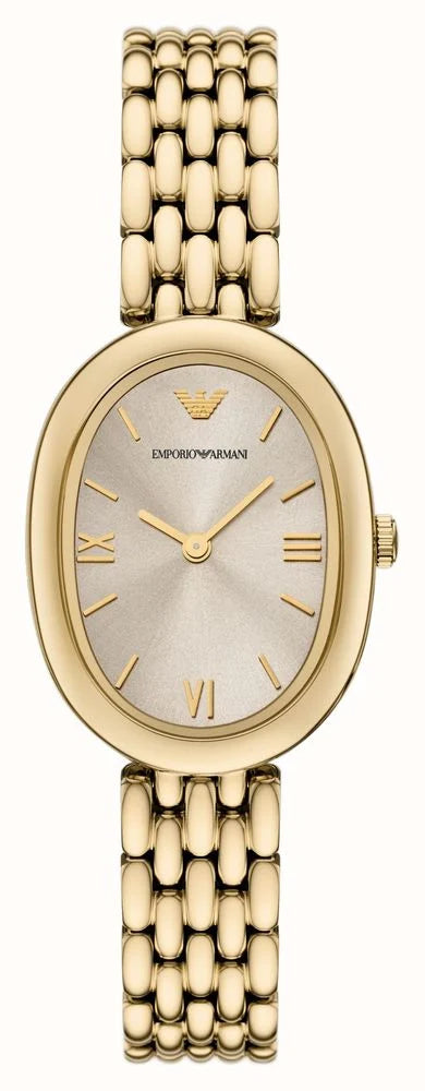 Emporio Armani 26mm Ophelia Champagne Dial Gold Plated Link Watch