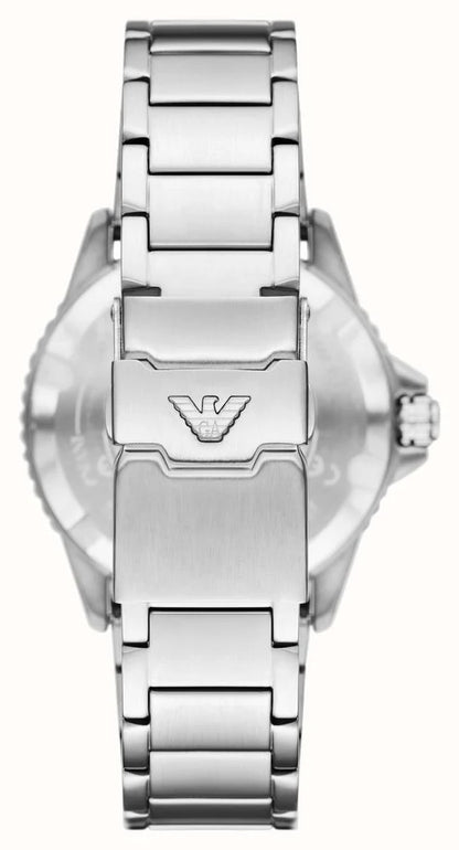 Emporio Armani 43mm Men's World Explorer Green Dial Stainless Steel Bracelet Watch