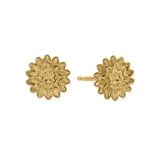 ChloBo 18ct Gold Plated Botanical Beauty Stud Earrings