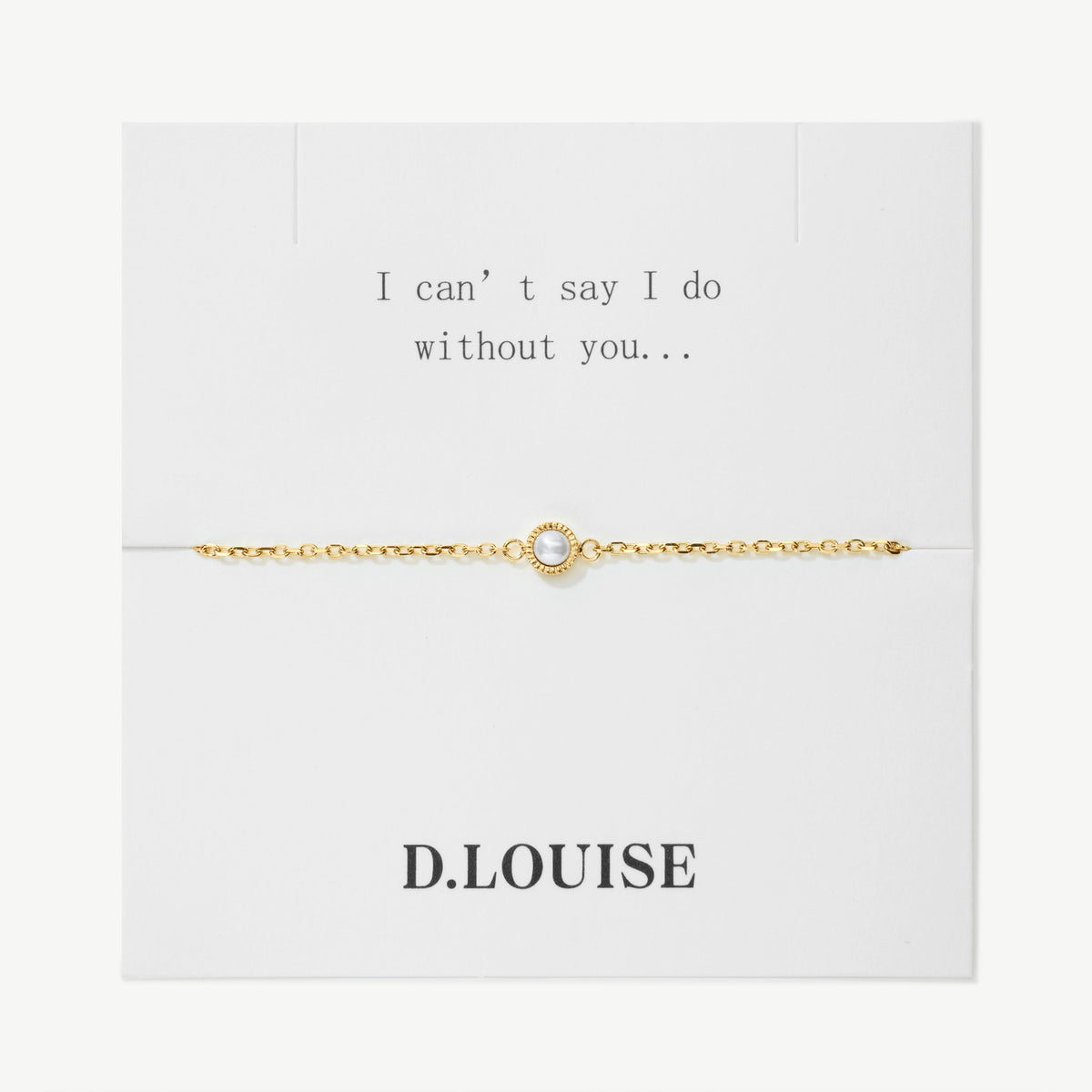 D.LOUISE Yellow Gold Plate Bridesmaid Dainty Pearl Bracelet