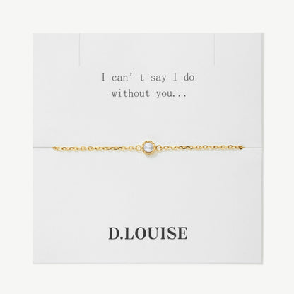D.LOUISE Yellow Gold Plate Bridesmaid Dainty Pearl Bracelet