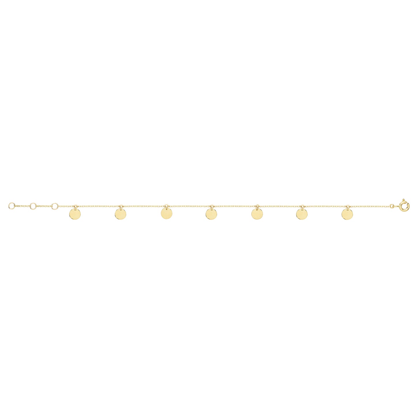 9ct Yellow Gold Fine Multi Disc Bracelet