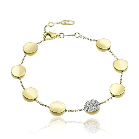 Chimento Armillas Glow 18ct Yellow Gold Diamond Disc Bracelet