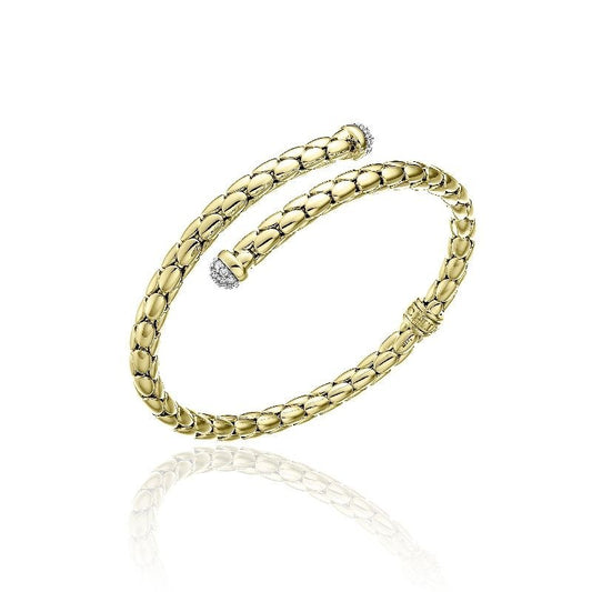 Chimento Stretch Spring 18ct Yellow Gold Diamond Torque Bracelet