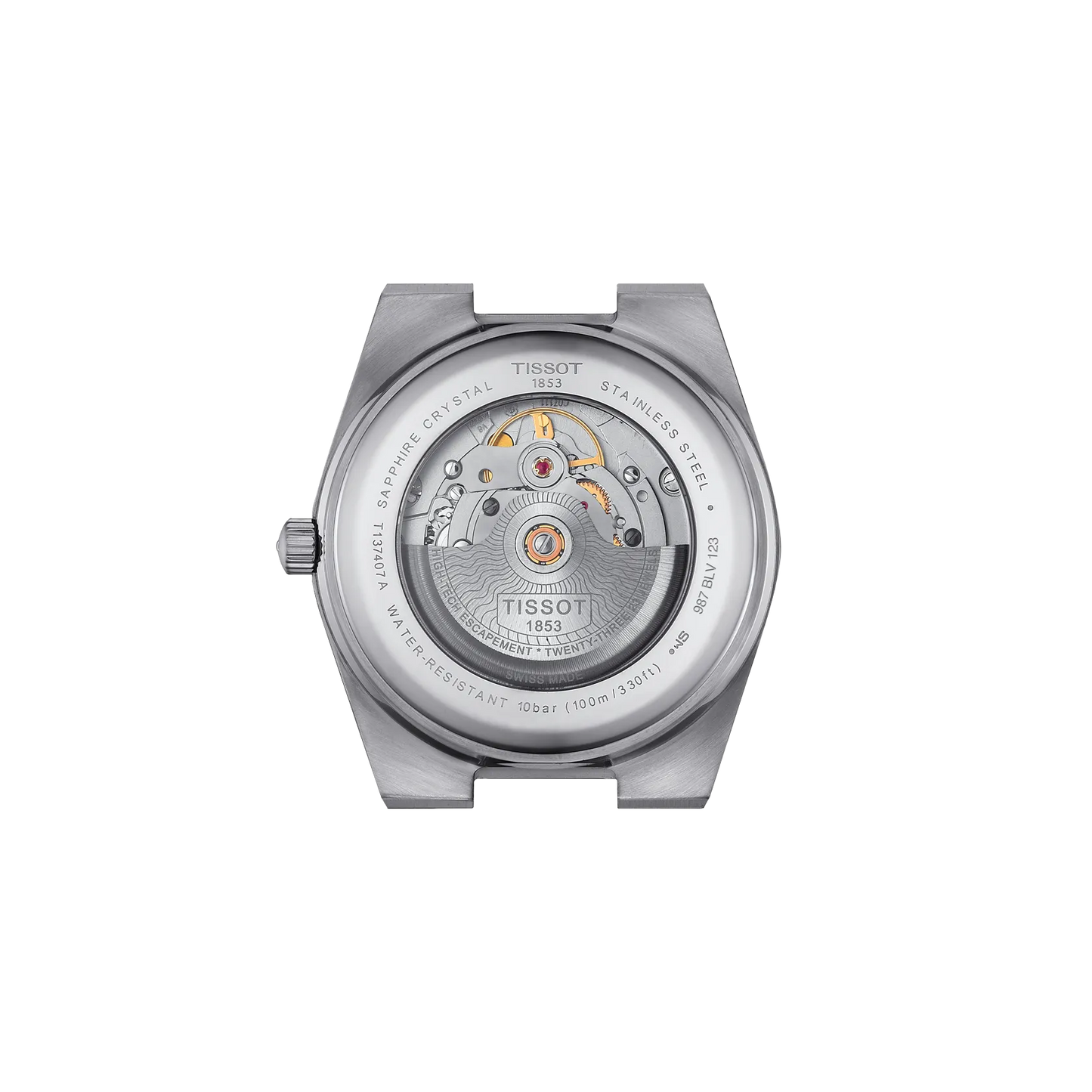 Tissot 40mm Automatic Silver Tone PRX, Blue Guilloché & Date Dial, Gents Bracelet Watch