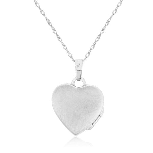 Sterling Silver Heart & Diamond Set Locket Necklace