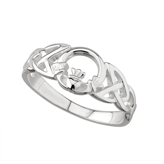 Sterling Silver Trinity Knot Claddagh Ring